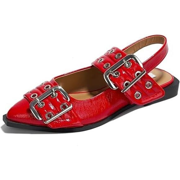 Project Cloud Katharyn Womens Flats, Memory Foam, Non-Slip, Red, Size 6 - Picture 5 of 6